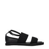 Max Mara Black Fabric Flat Sandals