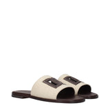 Dolce & Gabbana Beige Fabric Slippers