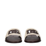 Dolce & Gabbana Beige Fabric Slippers