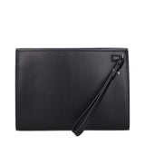 Ferragamo Black Leather Clutch Bag