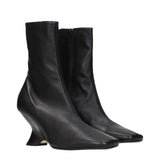 Dries Van Noten Black Leather Ankle Boots