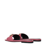 Versace Pink Leather Slippers