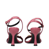 Versace Pink Leather Stiletto Heel Sandals