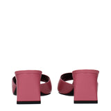 Versace Pink Leather Flat Sandals