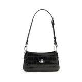 Vivienne Westwood Black Calf Leather Bos Taurus Shoulder Bag