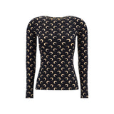Marine Serre Black Polyamide Long Sleeve T-Shirt