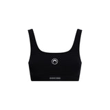 Marine Serre Black Cotton Sport Bra