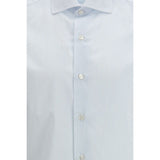Finamore Blue Cotton Pattern Shirt
