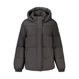 Guess Jeans Black Polyester Women Jacket with Removable Hood
