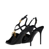 Balmain Black Leather Stiletto Heel Sandals