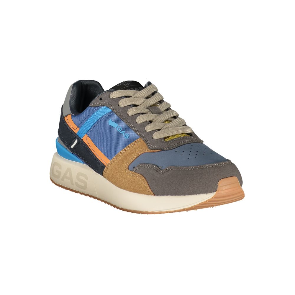 Gas Blue Polyurethane Men's Sneaker