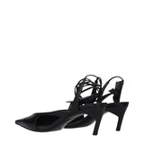 The Attico Black Leather High Heel Pumps