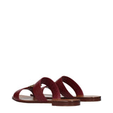 Dolce & Gabbana Red Leather Slippers