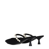Stella McCartney Black Satin Stiletto Heel Sandals
