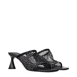 Stella McCartney Black Leather Stiletto Heel Sandals