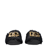 Dolce & Gabbana Black Raffia Platform Sandals