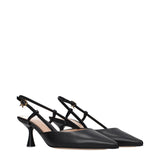 Gianvito Rossi Black Leather Mid Heel Pumps