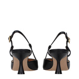 Gianvito Rossi Black Leather Mid Heel Pumps