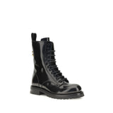 Dolce & Gabbana Black Calf Leather Bos Taurus Lace-Up Boots