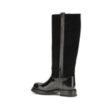 Dolce & Gabbana Black Calf Leather Bos Taurus Flat Boots