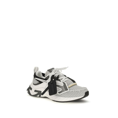 Off-White Multicolor Fabric Athletic Sneakers