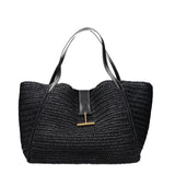 Tom Ford Black Raffia Shoulder Bag