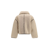 PINKO Beige Polyester Full-Length Jacket