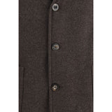 Finamore Brown Wool Oves Aries Full-Length Jacket