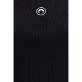 Marine Serre Black Organic Cotton Sleeveles T-Shirt