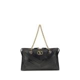 Valentino Garavani Black Napa Leather / Calf Bos Taurus Shoulder Bag