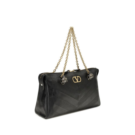 Valentino Garavani Black Napa Leather / Calf Bos Taurus Shoulder Bag