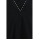 Brunello Cucinelli Black Cotton T-Shirt