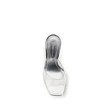 Amina Muaddi Silver Pvc Platform Sandals
