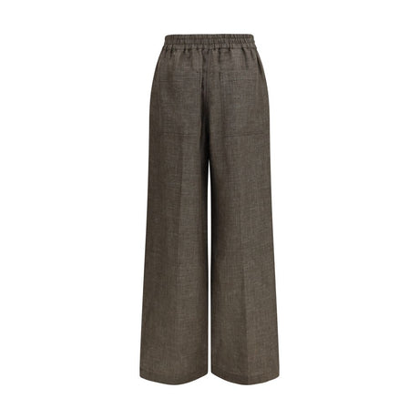 Brunello Cucinelli Brown Linen Casual Pants