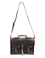 Dolce & Gabbana Black Leather Shoulder Satchel Briefcase Men Borse Bag