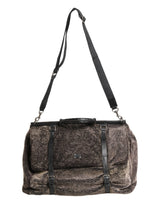 Dolce & Gabbana Black Shearling Leather Messenger Shoulder Men Borse Bag