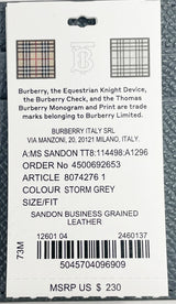 Burberry Sandon Business Small Grey Grained Leather Card Case Wallet