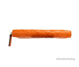 Versace Large Dark Orange Quilted Smooth Leather Continental Clutch Zip Wallet
