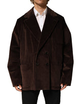 Dolce & Gabbana Brown Double Breasted Corduroy Blazer Jacket