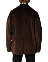 Dolce & Gabbana Brown Double Breasted Corduroy Blazer Jacket