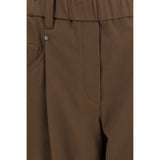 Brunello Cucinelli Brown Cotton Casual Pants
