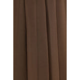 Brunello Cucinelli Brown Silk Midi Skirt