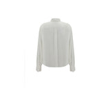 Brunello Cucinelli White Silk Dress Shirt