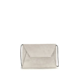 Brunello Cucinelli Gray Calf Leather Bos Taurus Clutch Bag