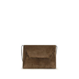 Brunello Cucinelli Brown Calf Leather Bos Taurus Clutch Bag