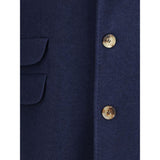 Brunello Cucinelli Blue Cashmere Coat