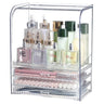 Clear Acrylic Makeup Organizer for Vanity With LidLarge Capacity Bathroom Countertop Organizer and Storage With 3 DrawersDustproof Cosmetics Organizer for Cologne PerfumeBeautySkincare Container