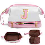 YOOLIFE Personalized Makeup Bags for Girls Gifts for Mom Daughter Girls Gifts Large Capacity Makeup Bag Travel Cosmetic Bags for Women Teacher Gifts Birthday Gifts for Girlfriends Niece (Pink J)