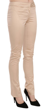 Just Cavalli Elegant Cream Low Waist Skinny Trousers