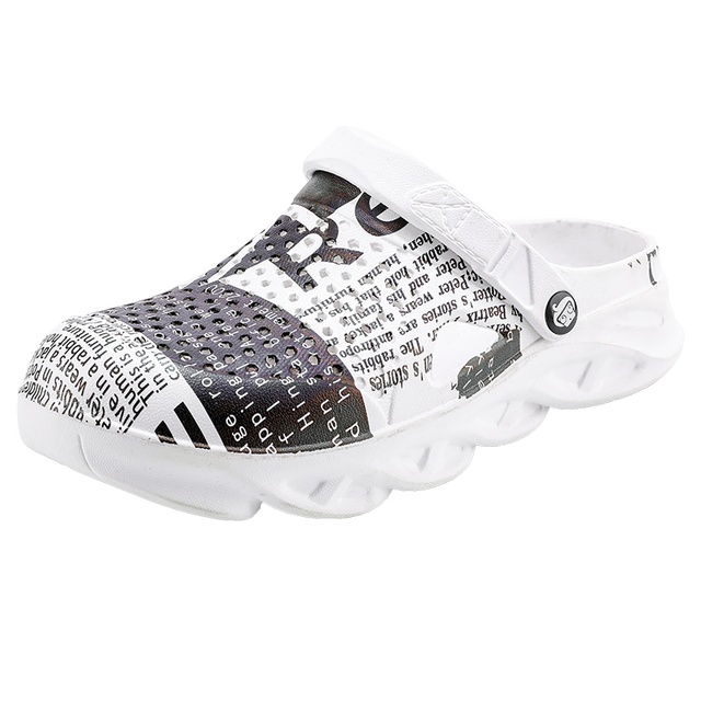 Men's Outdoor Graffiti Beach Slippers with Large Holes